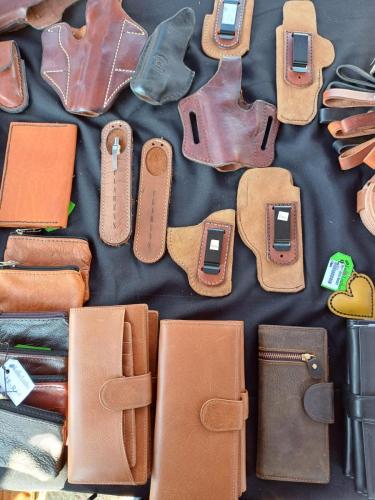 Leather products on a table