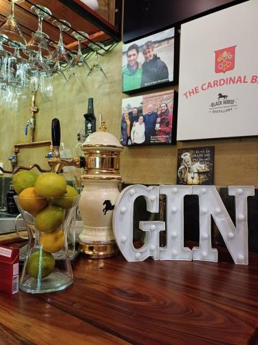 Gin-Tasting-Blackhorse-Distillery-Bar-with-Gin-and-Lemons 